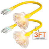 Deeklify 3ft extension cord with indicator light for quick on/off visibility.