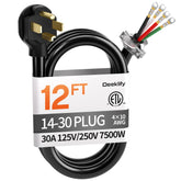 Deeklify 12ft 4-prong dryer cord provides flexible setup and stable power.