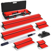 DEKEones drywall skimming blade set shown in case for efficient wall finishing.