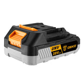 DEKOPRO 20V 1.5Ah battery for drills with extended run time.