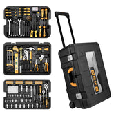 DEKOPRO 258-piece tool kit rolling case front view for easy transport.