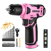 DEKOPRO 8V cordless drill in pink for easy DIY drilling