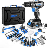 DEKOPRO blue 20V drill in compact toolbox for quick home repairs