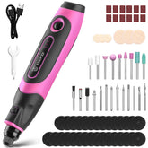 DEKOPRO mini cordless rotary tool pink front view for portable precision detail work.