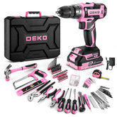 DEKOPRO pink 20V power drill ready for quick DIY projects.