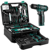 DEKOPRO green toolbox closed, ideal for organized home projects.