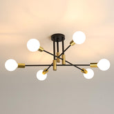DELIPOP Sputnik light fixture with six arms creates dining room ambiance and mid-century flair.