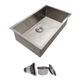 Delironexu 30-inch undermount sink front view with a spacious single bowl for large pots.