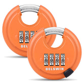 DELSWIN 4-Digit Disc Padlock with shielded shackle for outdoor security