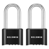 DELSWIN outdoor padlock long shackle on gate for flexible installation and access