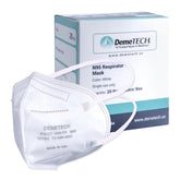 DEMETECH NIOSH N95 front-fold respirator with headbands for secure daily wear.