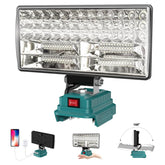 DEMIMA 8-inch cordless LED work light with Makita 18V; bright, wide coverage.
