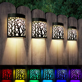 DenicMic solar wall lights patio sconce illuminate outdoor entertaining areas.