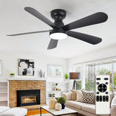 Depuley 42-inch ceiling fan with light in a modern living room showing flush-mount design