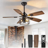 Depuley 42-inch caged fan with lights for living spaces and patios