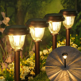 DERAYSION 8-pack solar light with star pattern for safe night strolls