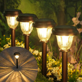 DERAYSION solar lights with metal stainless steel and glass for premium curb appeal.