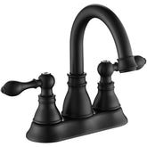 Derengge matte black faucet with 360° swivel spout for a modern vanity