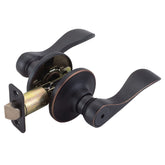 Design House Springdale privacy lever bronze front view for bathroom and bedroom privacy.