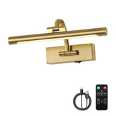 DESOOP wireless picture light on brass wall bracket, ideal for gallery-quality artwork illumination.