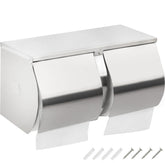 Desyeryamimi double-roll holder with brushed finish for two rolls in busy bathrooms.