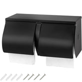 Desyeryamimi double-roll toilet paper holder with shelf – keeps extra rolls and essentials accessible.
