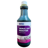 Detco Urinal Salt Remover bottle with easy-pour design for quick, spill-free cleaning.