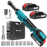 DEVTBLUN 21V ratchet wrench with extended head reaches tight spaces for bolts