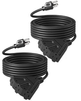 DEWENWILS 25ft outdoor extension cord with 3-outlet pigtail for convenient power