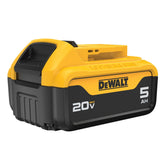 DEWALT DCB205 5Ah battery with LED indicator for uptime