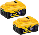 Dewalt 20V Max 2-pack battery packaging illustrates value for professionals.