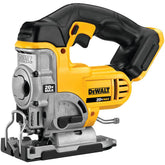 DEWALT DCS331B jig saw blade-change lever-action for quick swaps and reduced downtime.