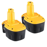 DC9091 2-pack Ni-MH battery for Dewalt 14.4V, ready for extended work sessions.