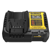 DEWALT DCB1104 front view, compact charger for portable charging