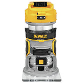DEWALT DCW600B top view showing a compact cordless router for precise routing tasks