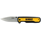 DEWALT Drop Point Pocket Knife with open blade for quick access and precise cuts.