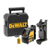 DEWALT DW088K line laser front view for precise cross-line alignment in layouts.