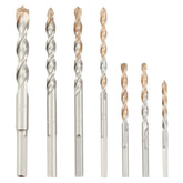 DEWALT DW5207 seven-piece masonry bit set, front view, designed for tough concrete drilling