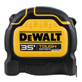 DEWALT ToughSeries 35ft tape measure with extended blade for one-handed measuring