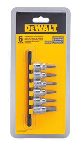 DEWALT DWMT 3/8 in drive screwdriver bit socket set; six-piece kit for versatile fasteners.