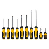 DEWALT fixed-bar screwdriver set 10pc case-open shows durable construction for reliable screwdriving