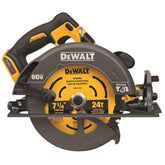 DEWALT FLEXVOLT 60V Max circular saw front view for precise cordless cuts