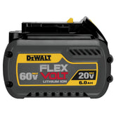 DEWALT DCB606 battery side view showing compact form for cordless versatility