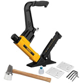 DEWALT DWFP12569 front view shows compact 10.6 lb design for easier maneuverability.