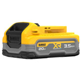 DEWALT PowerStack 3.5Ah battery compact design enables easy handling in tight spaces.