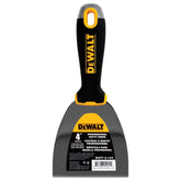 DEWALT putty knife with 4-inch stainless blade for precise, durable drywall work.
