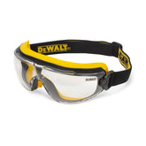 DEWALT Safety Goggles with clear anti-fog lens for reliable visibility during tasks.