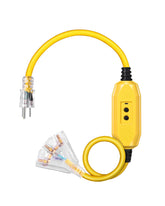 DEWENWILS 3ft GFCI extension cord with LED indicator for outdoor setups.