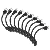 DEWENWILS 10-pack short extension cords neatly coiled for easy storage.
