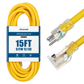 DEWENWILS 15 ft locking extension cord secure connection for outdoor use